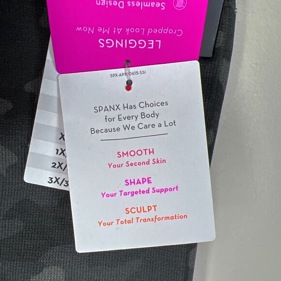 SPANX NEW w/ Tags Look at Me Now Cropped Seamless Leggings Sage Camo Small - Picture 4 of 9
